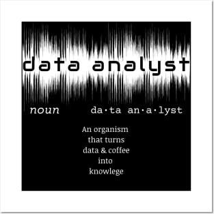 Data Analyst Dictionary Definition | Data Waves Black Posters and Art